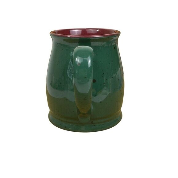 VTG Colours Alexander Julian Speckled Green Stoneware Mug Cabin Red inside - Picture 4 of 8